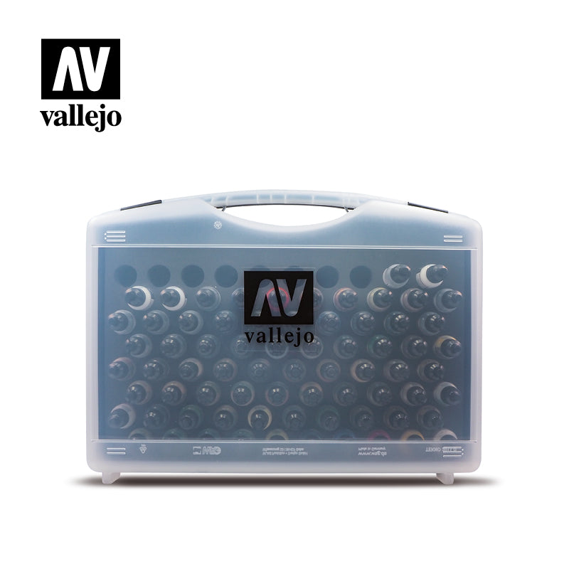 Vallejo Model Air: 72 Basic colours set and Brushes in Plastic Case